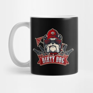 Dirty Dog Bulldog Drawing Illustration Mug